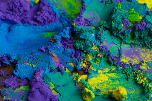 istock Abstract art with cool colors and texture. Purple, blue, green 2176595338