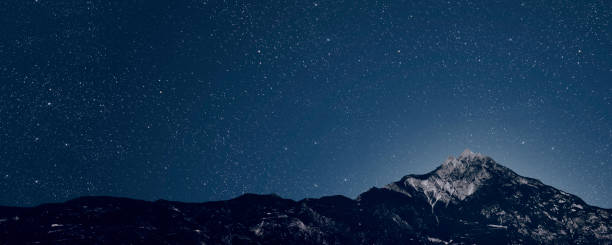 istock Night sky panorama with stars 2176596066
