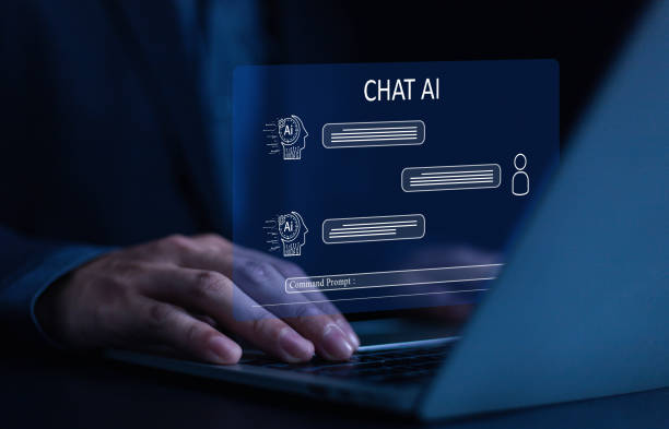istock Businessman chatting with AI or artificial intelligence technology. A man uses a laptop computer to chat with an intelligent AI. 2176597499