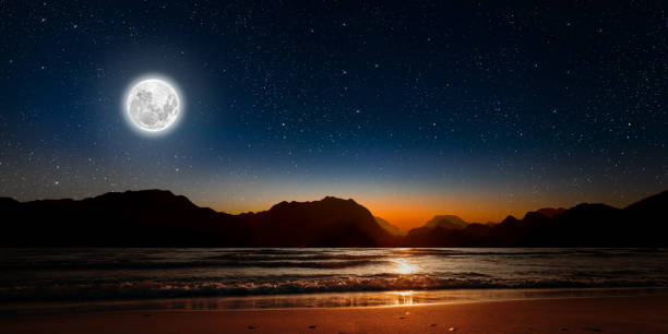 istock a sunset on the sea beach 2176598583