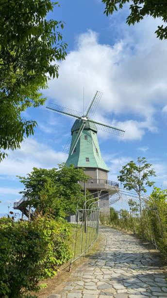 istock Windmill Tower along the Garden Path 2176599860