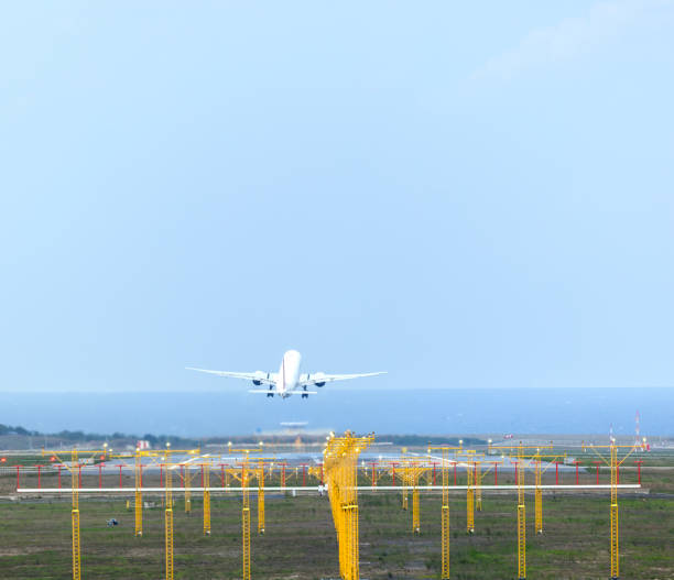Airport, runway and Passenger airplane