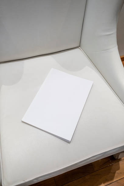 istock magazine with blank cover on white leather sofa 2176602290
