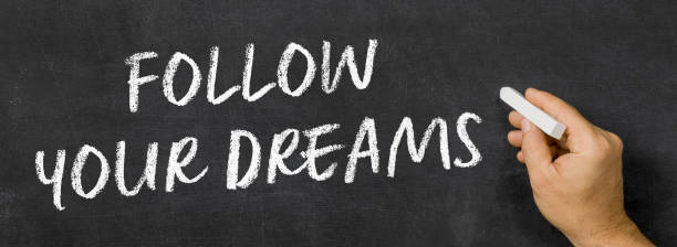 istock Text written on a blackboard -  Follow your dreams 2176607809