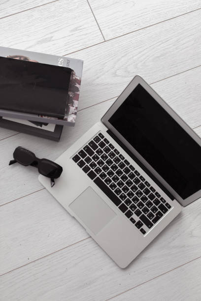 laptop in a modern interior in minimalist style