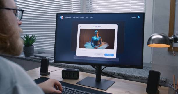 istock Adult man enters prompt in AI chatbot on personal computer 2176612640