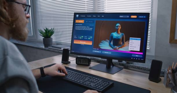 istock Adult man enters prompt in AI chatbot on personal computer 2176613000
