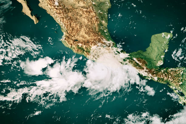 istock Hurricane John 2024 Cloud Map Pacific Ocean Mexico 3D Render Color 2176616674