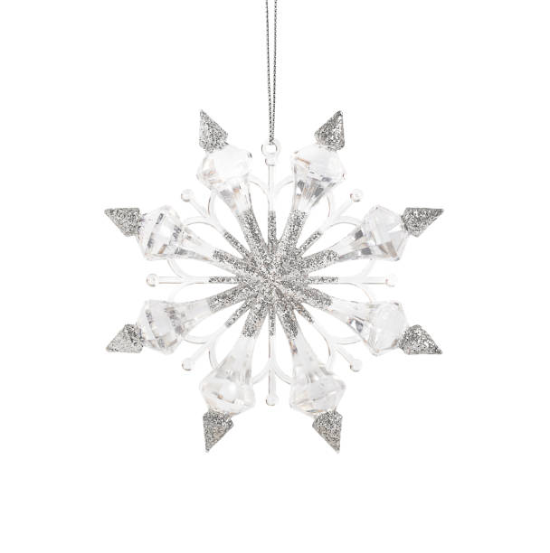 istock Silver Christmas snowflake decoration. Isolated on white background 2176616905