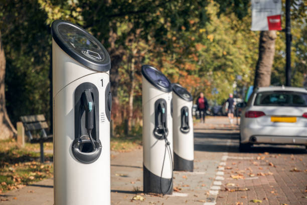 istock Electric car charge points in Crouch End, London, UK 2176633582