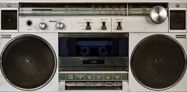 istock Old cassette tape recorder playing music from the past 2176661937