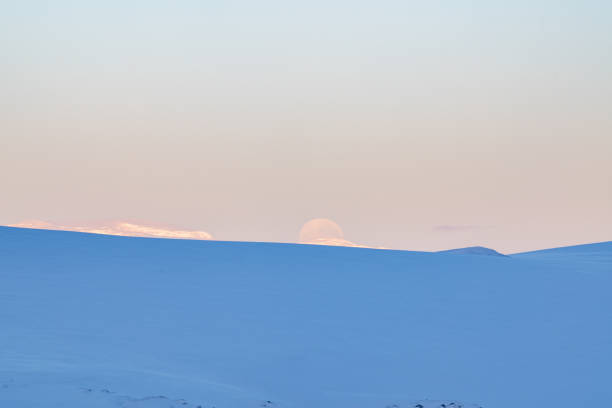 Moonrise and Scenic Mountains at Sunset Eagle Colorado - Warm sunset light illuminates the beautifl landscape and surrounding Sawatch Mountains.