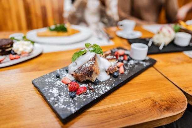 istock Close-up of a dessert in a restaurant 2176672406