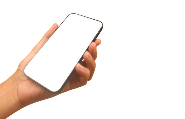 istock Man hand holding smartphone device and touching screen 2176684548