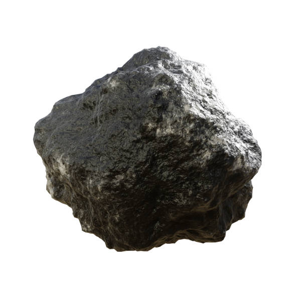 Asteroid or meteorite isolated on white background. 3d-rendering