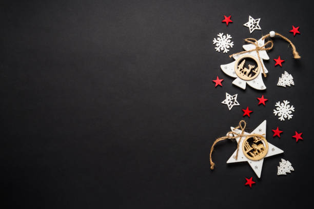 istock Scandinavian christmas style at Black background. 2176693037