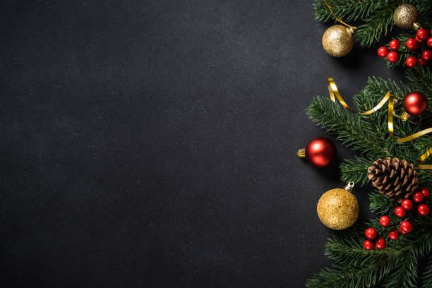 istock Christmas holiday background on black. 2176693128