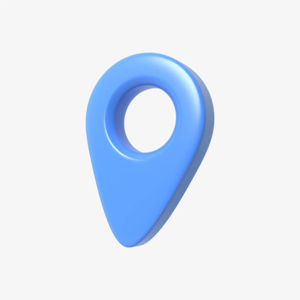 istock Shiny pin map gps icon for determining delivery location or indicating coordinate location, illustration 3D rendering 2176696335