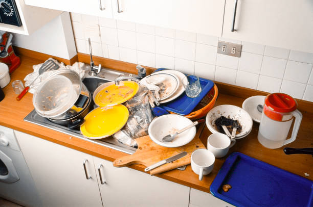istock Dirty dishes in the sink 2176696926