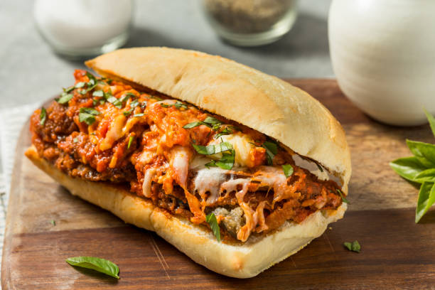 istock Homemade Eggplant Parmesan Sandwich 2176699400