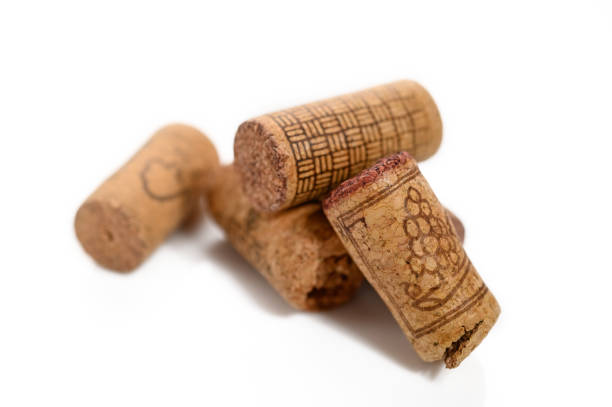 istock Wine corks Isolated on white background. Close up. Corks in a row 2176699457