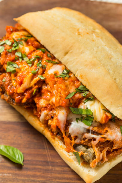 istock Homemade Eggplant Parmesan Sandwich 2176699540