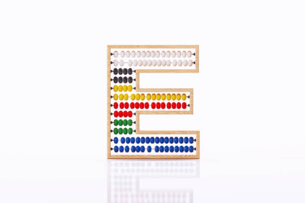 istock Letter E Made Of Abacus On White Background 2176700901