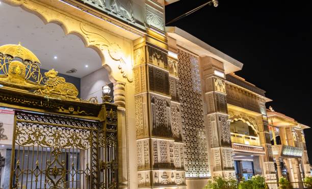 istock holy hindu temple complex entrance gate at night 2176710870
