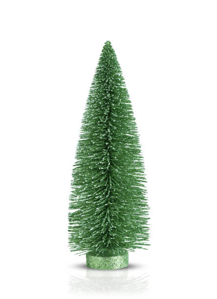 istock Green miniature Christmas tree ornament with glitter isolated on white background. 2176715149