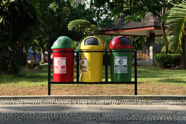 istock Trash bins in a city park 2176718000