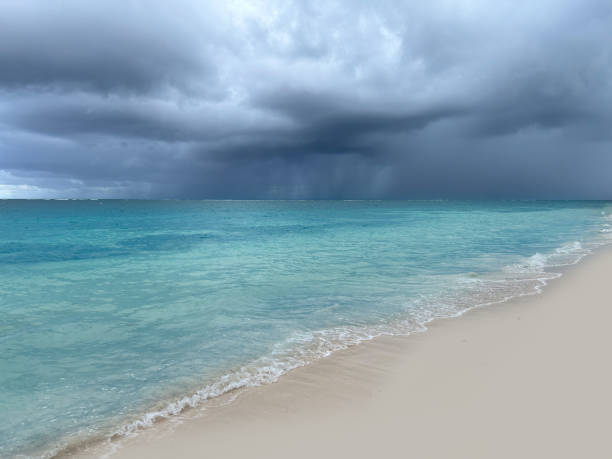 istock Stormy Caribbean Sea horizon under dramatic clouds at dusk 2176723628