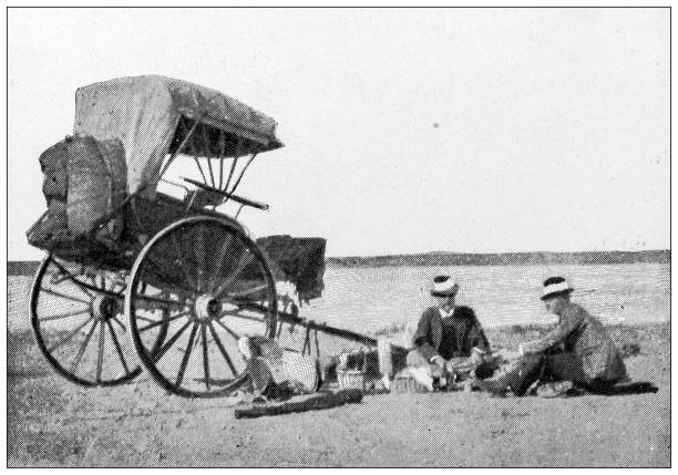 Antique image: Cape Colony, South Africa, Lunch in the Veldt