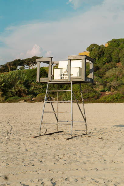 istock Lifeguard watch tower on the Beach 2176724326