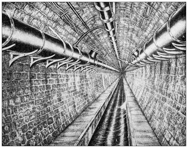 Antique image: City Subways for Pipes and Wires, Gallery of Rivoli, Paris