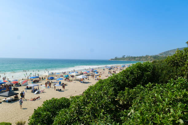 istock View of a midsummer bustling beach  in Orange County 2176724684