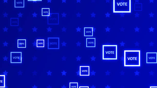 Vote 2024. Vector banner template for US presidential election. Election day. Usa debate of president voting 2024.