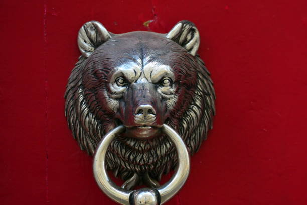 A bear-shaped door knocker, Lauzerte, Tarn-et-Garonne