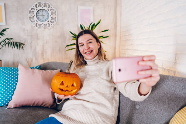 istock Woman celebrates Halloween 2176739852
