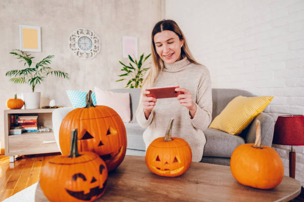 istock Woman celebrates Halloween 2176740858
