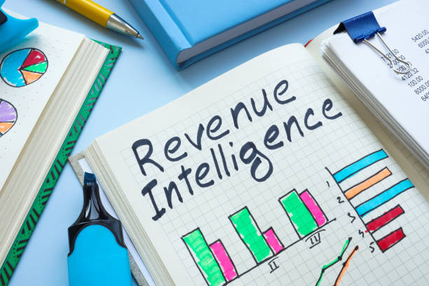 istock Revenue intelligence report with charts and a stack of papers. 2176744774