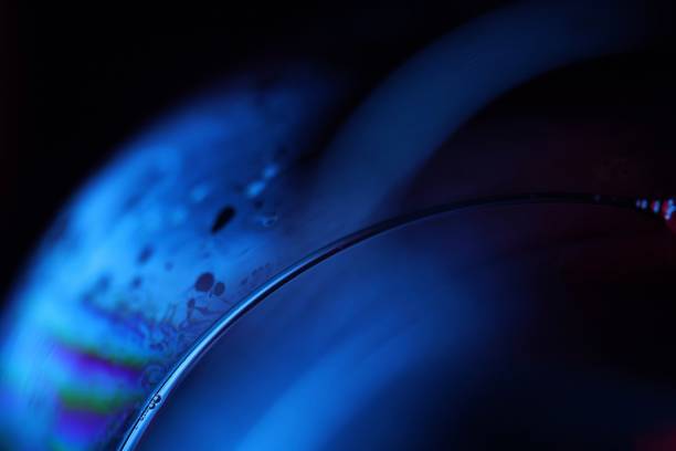 istock Blue liquid, fluid art, plasma, fluid movement, minimalistic background, liquid dots moving around 2176773256