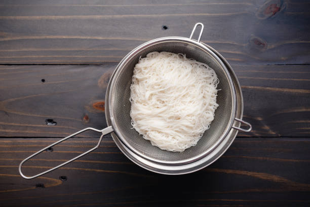 Cooked and Drained Vermicelli Rice Noodles