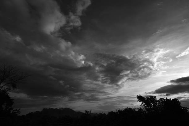 Clouds at dawn. Natural landscape background material.