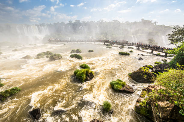 istock Iguazu Falls Aerial View with Crowded Bridge 2176803742