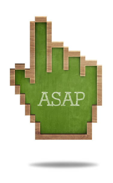 A hand-shaped green blackboard with 'ASAP' written on it