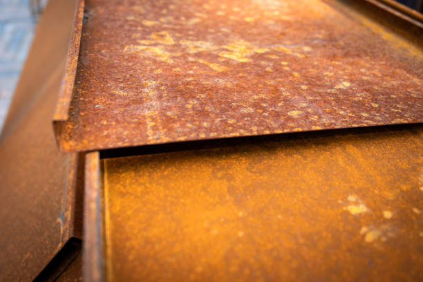 Old rusty metals. Scrap metal and waste sorting and recycling.