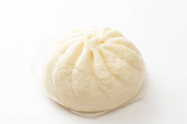 istock Steamed meat bun on white background. 2176822758