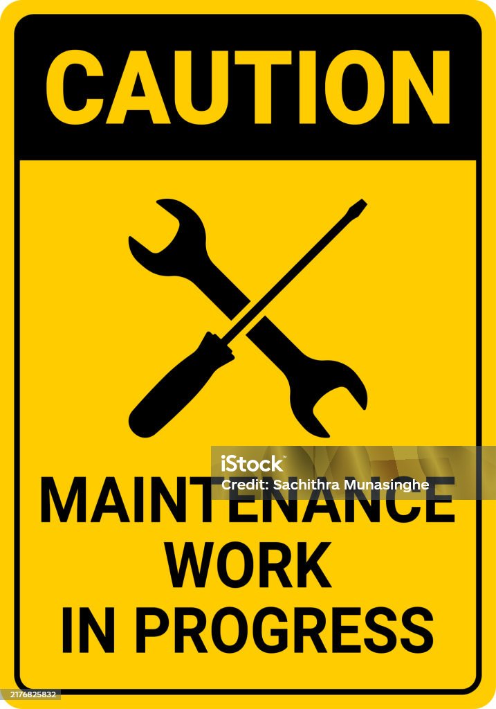 Service In Progress Maintenance Work In Progress Sign Stock Illustration - Download Image ...