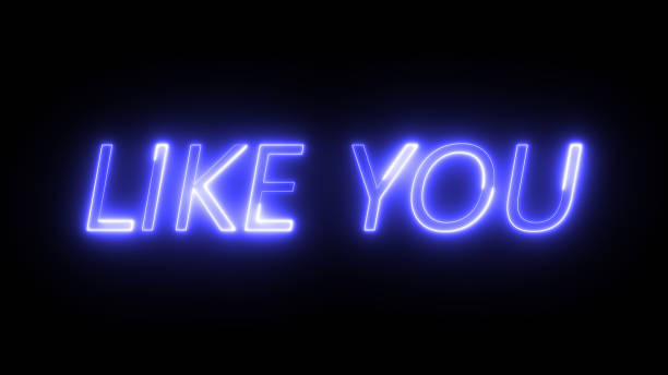 istock Glowing neon text Like you ,neon sign ,on the black background . 2176848308