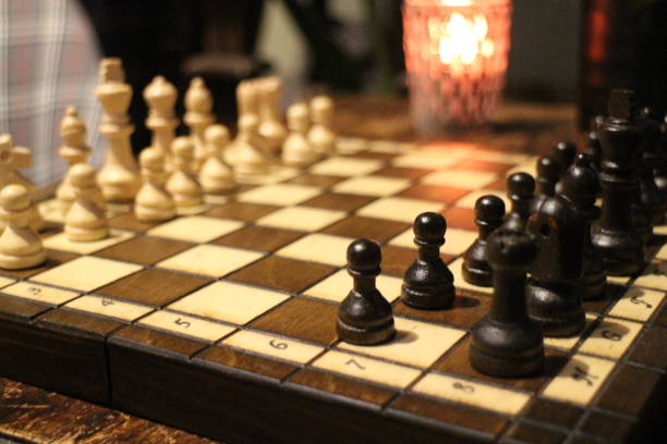 istock Old wooden chess board in Bruges, Belgium 2176851301